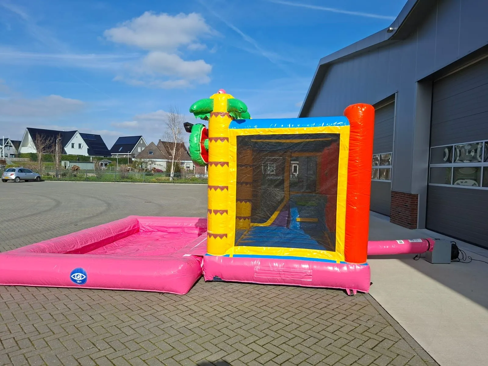 Flamingo springkussen met zwembad, foto 2